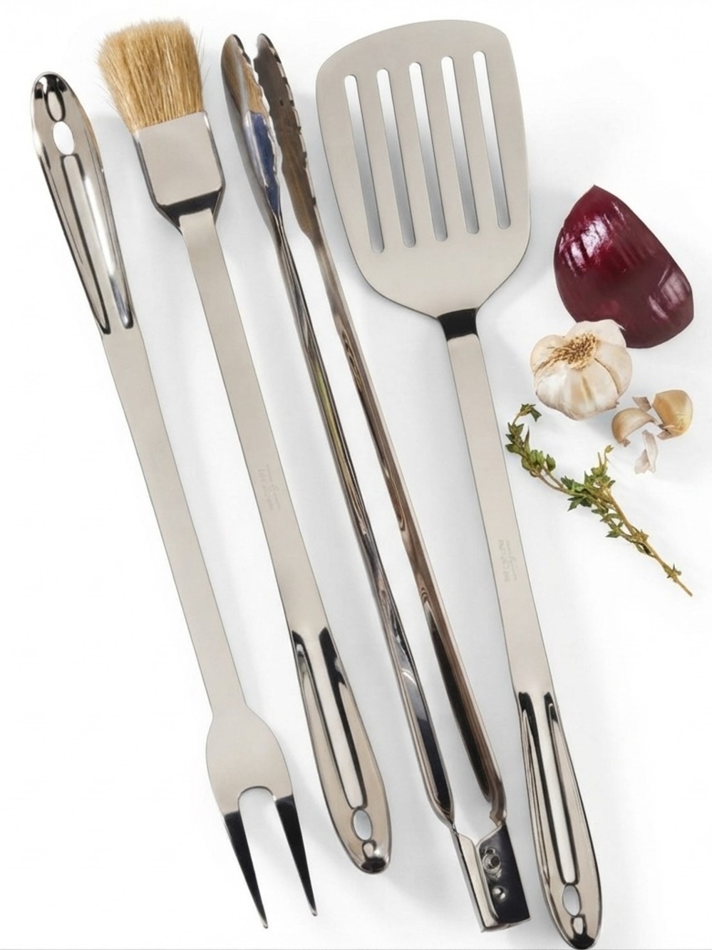 ALL CLAD Stainless Steel 5-Piece BBQ Tool Set - Silver